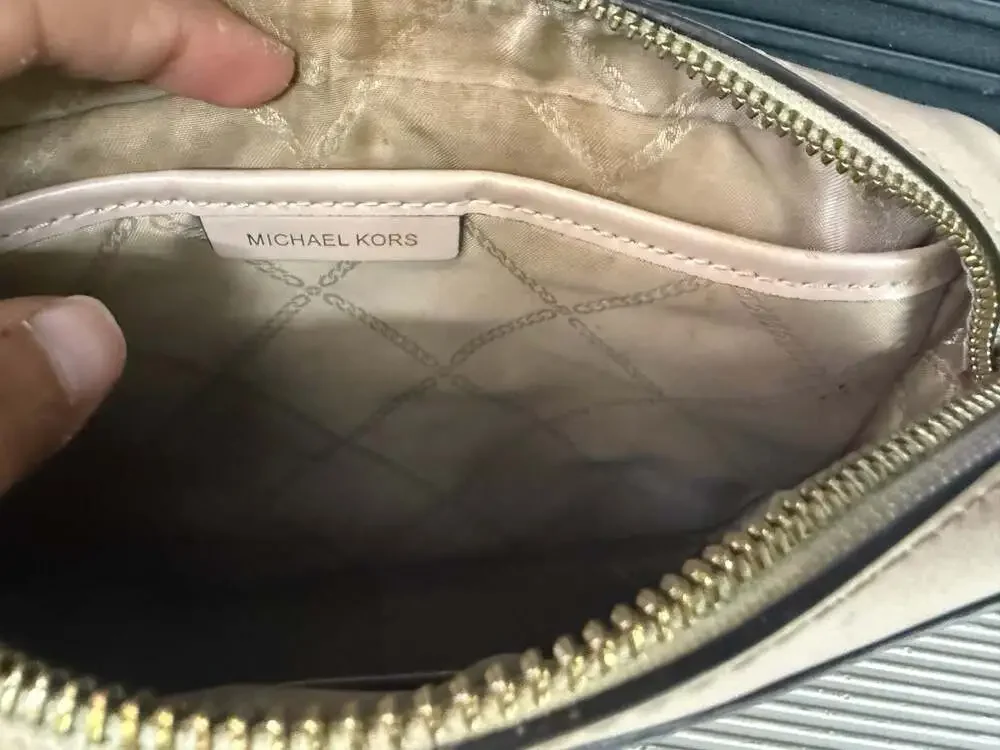Michael Kors Ginny Medium Logo Stripe Crossbody Bag